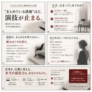 まとめるから、演技がつまらなくなる|台本読解で俳優が見落としやすいこと